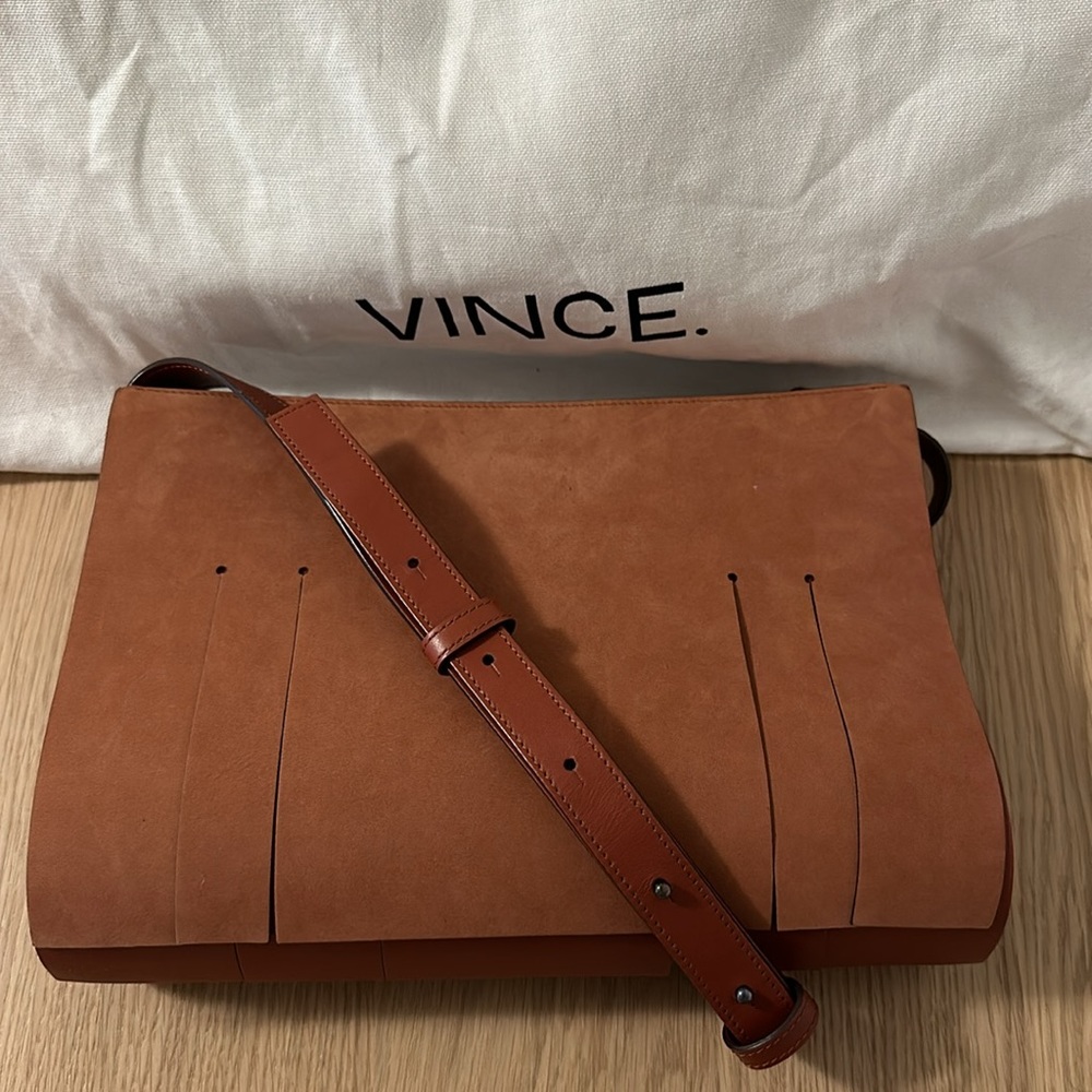 Vince messenger crossbody suede bag